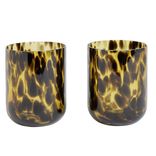 Verre soufflé x2 motif tacheté 500ml (2 modèles)