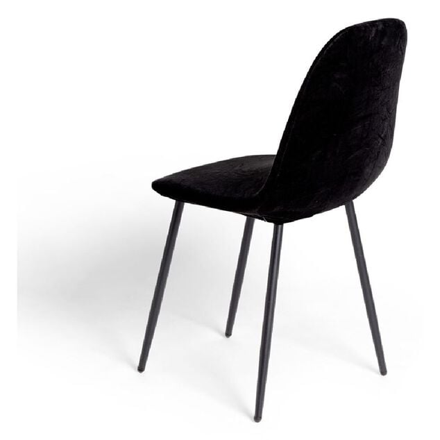 Housse de chaise velours extensible noir L45xP40xH45cm