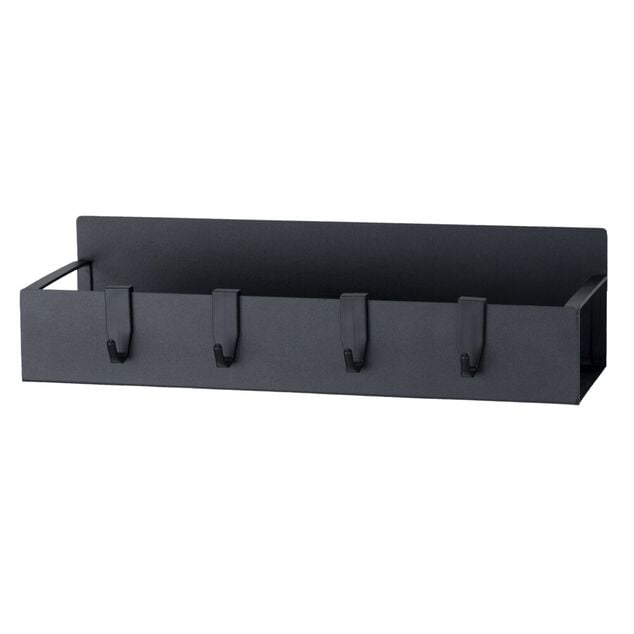 &Eacute;tag&egrave;re de rangement magn&eacute;tique plastique noir 29x7,5xH9,5cm