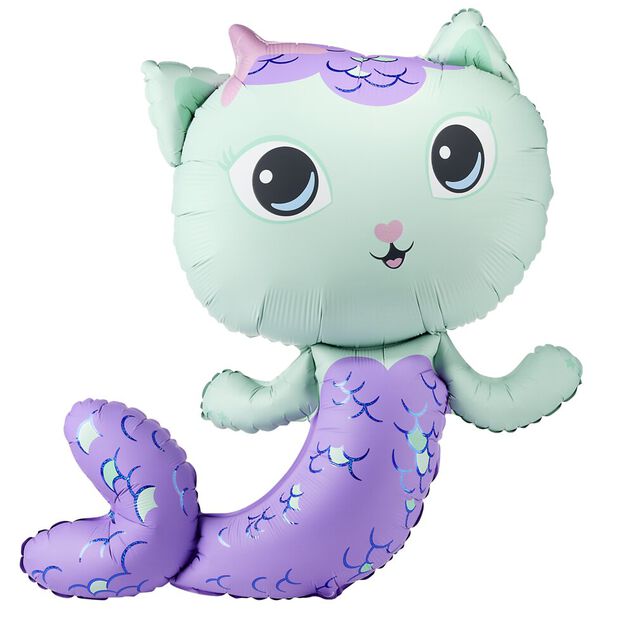 Ballon Gabby Chat aluminium forme sirène 80x82cm
