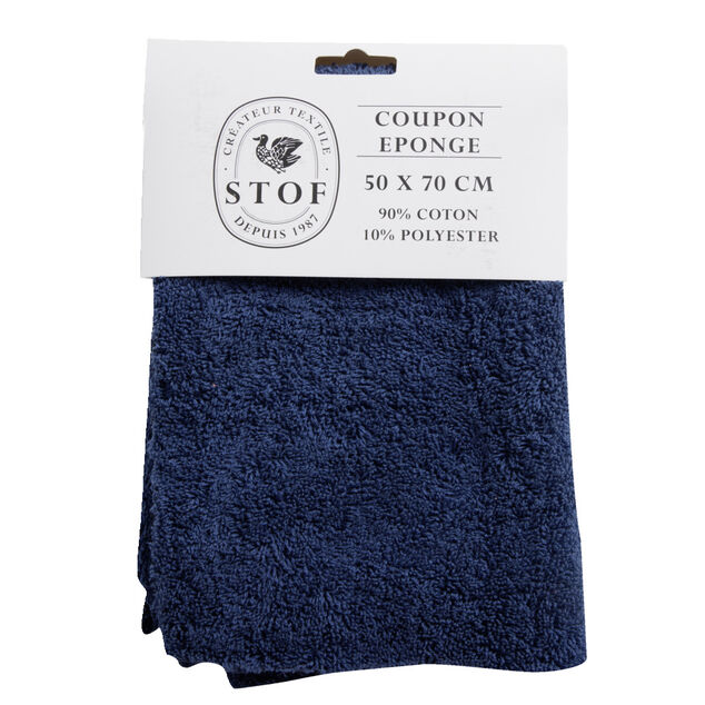 Coupon tissu coton 50x70cm bleu marine