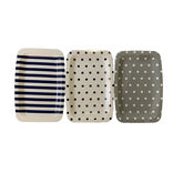 Plateau plastique rayé ou à pois 33x22xH1,5cm