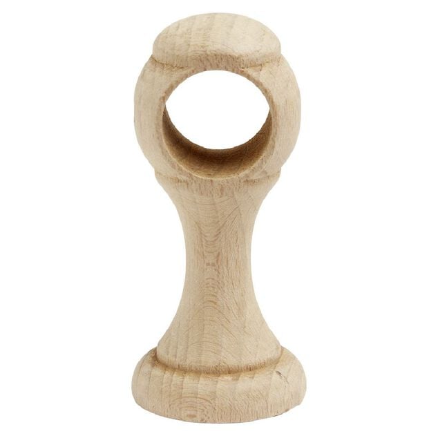 Support de tringle moyen &agrave; oeil en bois naturel &Oslash;28mm