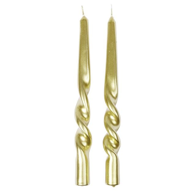 Bougie chandelle torsad&eacute;e x2
