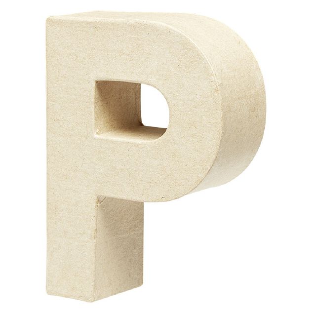 Lettre P &agrave; d&eacute;corer en papier mach&eacute;