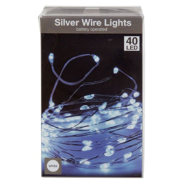 Guirlande &eacute;lectrique fil cuivre 40 microLED 2m d'&eacute;clairage blanc froid