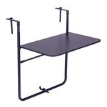 Table d'appoint pour balcon Oslow pliante acier gris 60x40xH68cm