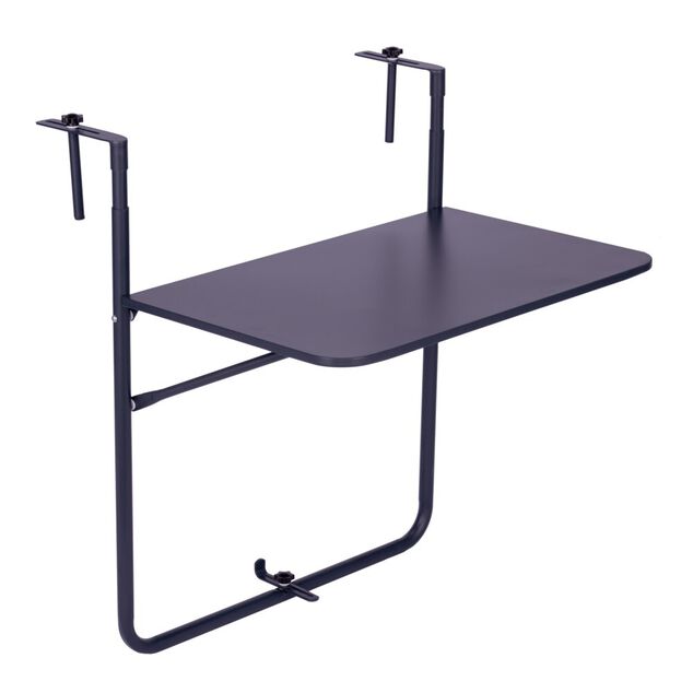 Table d'appoint pour balcon Oslow pliante acier gris 60x40xH68cm