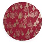 Set de table rond en jute naturel motifs sapins rouges Ø38cm