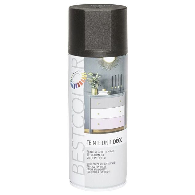 Peinture aérosol noir mat int/ext 400ml