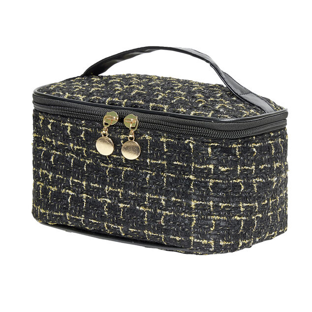 Trousse de toilette et maquillage vanity 22x14xH12cm - 2 mod&egrave;les noir ou blanc