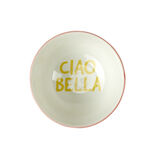 Coupelle porcelaine "Ciao Bella" blanche et jaune Ø11,5cm