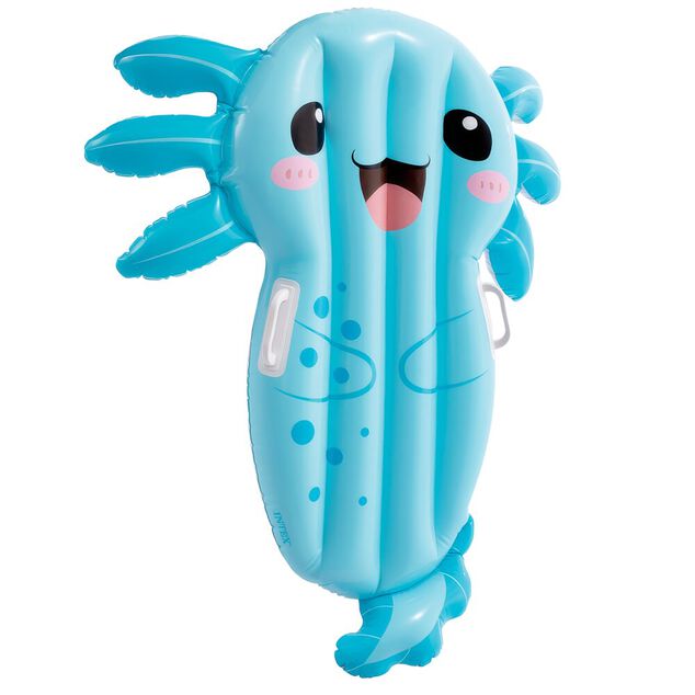 Matelas de piscine gonflable Intex forme axolotl bleu 107x117cm