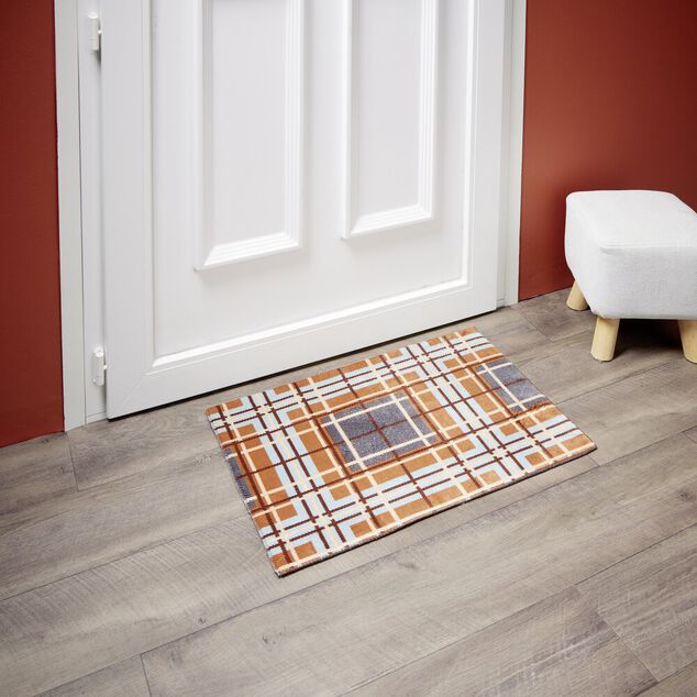 Tapis d'entrée motif tartan 40x60cm (2 modèles)