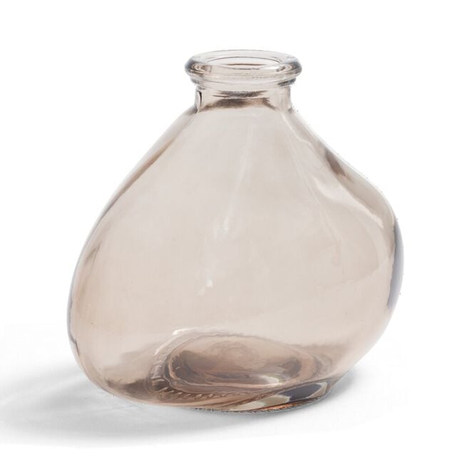 Soliflore dame jeanne verre rose &Oslash;11xH9,5cm