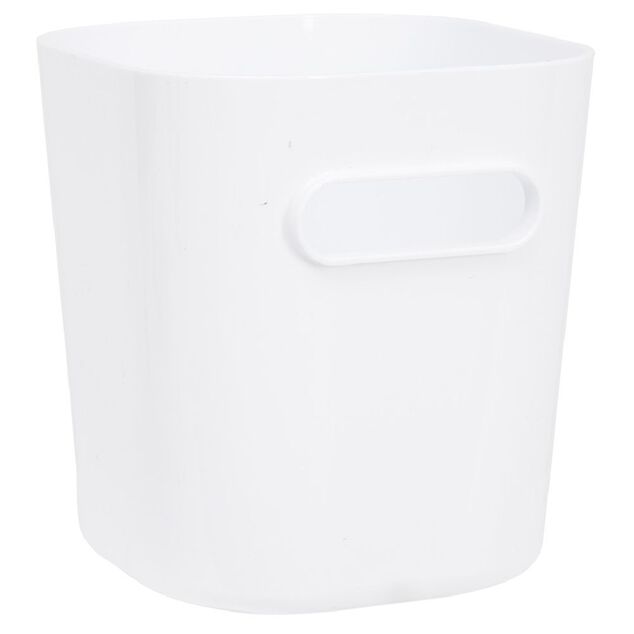 Bac de rangement avec poign&eacute;e blanc