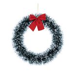 Couronne de No&euml;l avec noeud rouge &Oslash;30cm