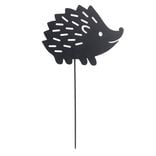 Animal déco à planter hérisson métal noir H37cm