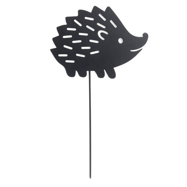 Animal déco à planter hérisson métal noir H37cm