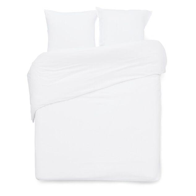 Parure de lit 2 personnes 240x220cm gaze de coton blanc uni