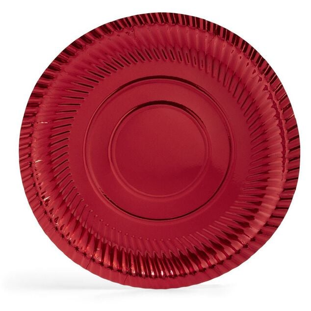 Plateau pr&eacute;sentation carton rouge m&eacute;tallis&eacute; x3