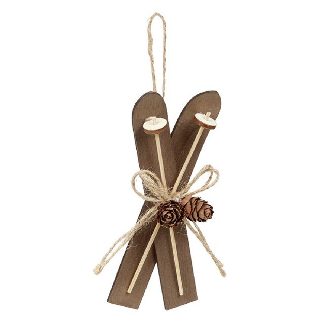 Ski en bois à suspendre Noël