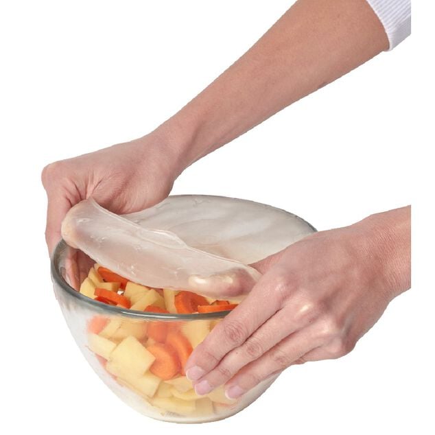 Couvercle silicone extensible blanc transparent x4