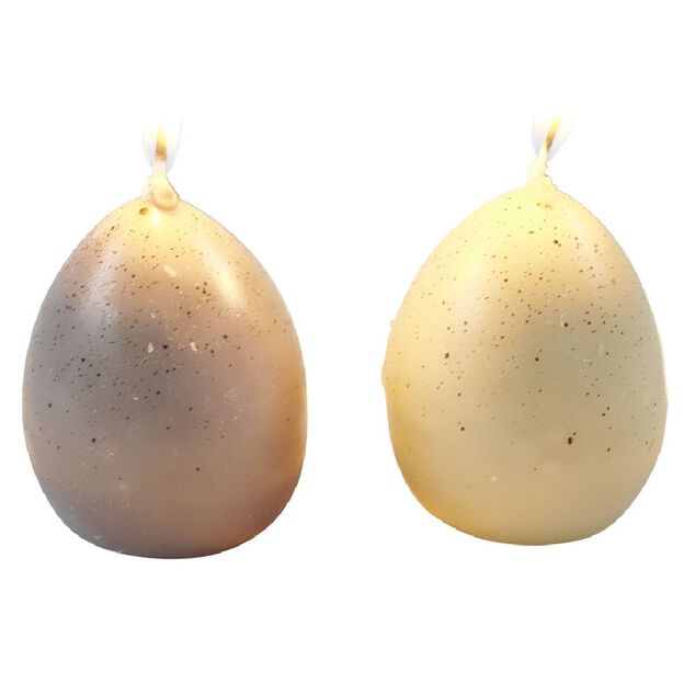 Bougie oeuf P&acirc;ques dans support &Oslash;4xH6cm x4