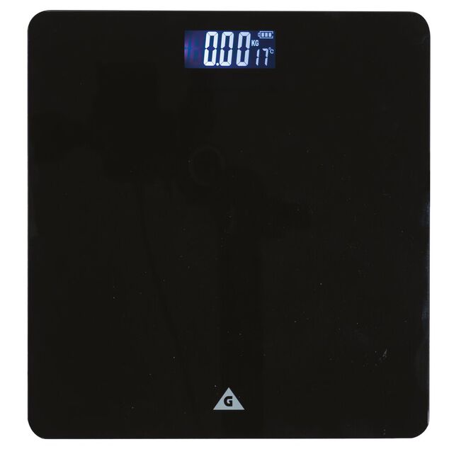 P&egrave;se-personne carr&eacute; verre noir max.180kg
