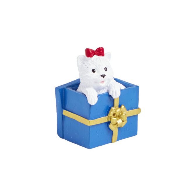 Lot de 3 figurines pour village anim&eacute; de No&euml;l th&egrave;me chiots