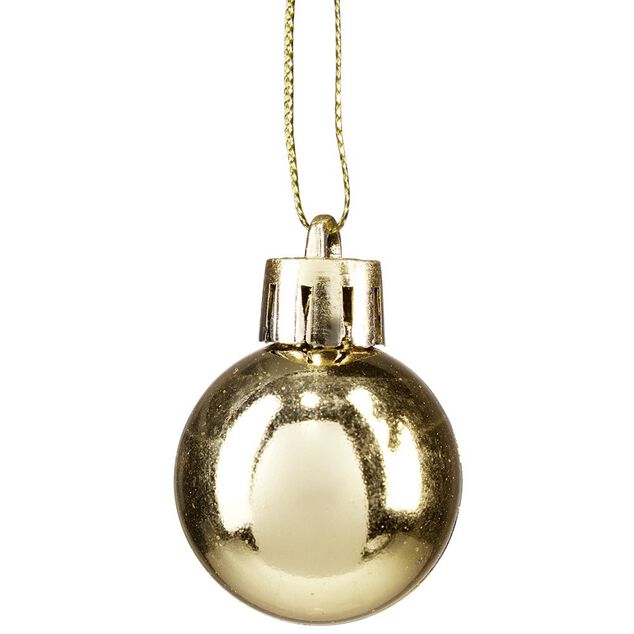 Petite boule de Noël polystyrène doré Ø3cm x12