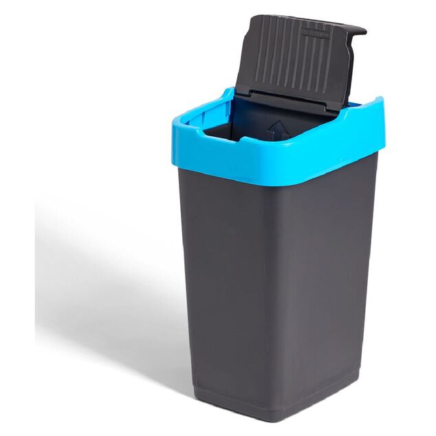Poubelle de tri pour papier 35L plastique bleu et noir