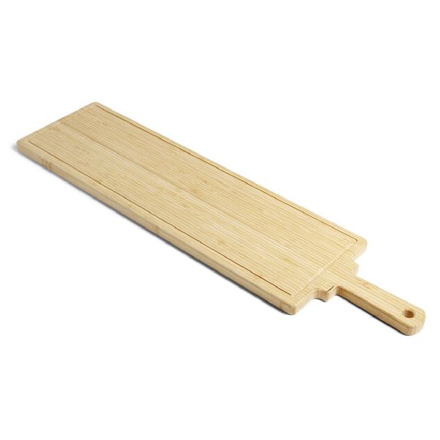 Planche de presentation et &agrave; d&eacute;couper en bambou 75x19,5xH1,8cm