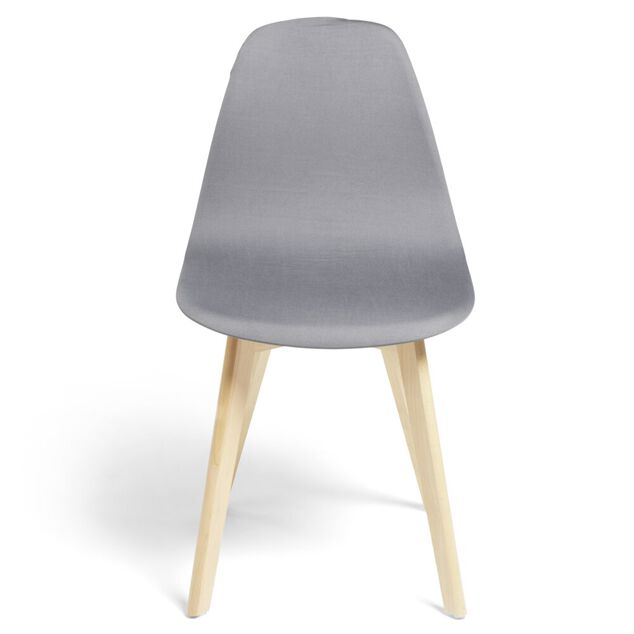 Housse de chaise 45x40xH45cm Lot de 2 (2 modèles gris ou blanc)