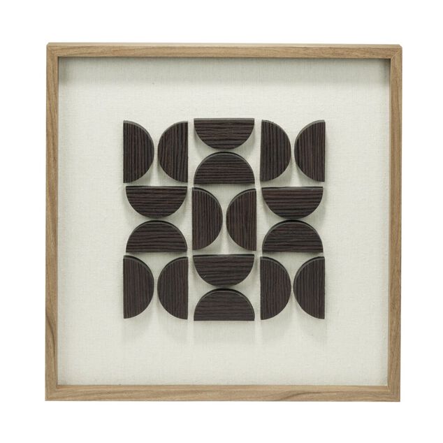 Tableau en bois motif contemporain 3D noir 38x38cm (2 mod&egrave;les)