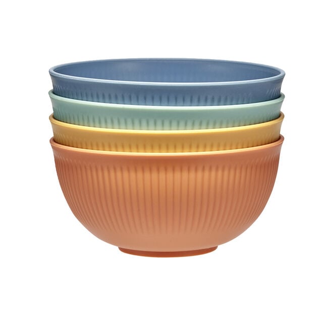 Bol plastique x4 color&eacute; &Oslash;15xH7cm