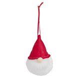 Boule de Noël gnome rouge et blanc Ø6xH11cm
