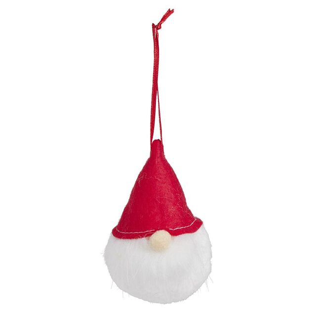 Boule de No&euml;l gnome rouge et blanc &Oslash;6xH11cm