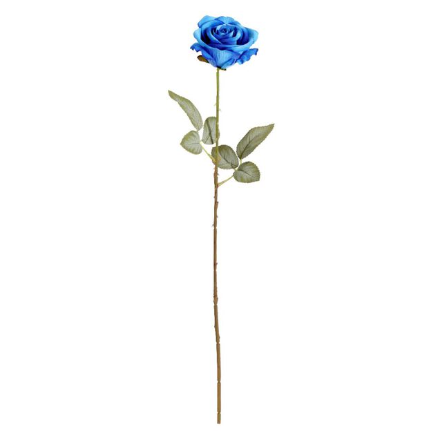 Fleur artificielle rose bleue H63cm