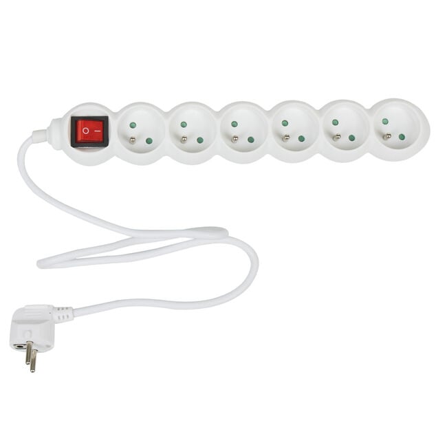 Bloc multiprise blanc L. 75 cm