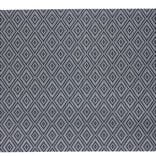 Set de table rectangulaire textil&egrave;ne imprim&eacute; losanges noir blanc