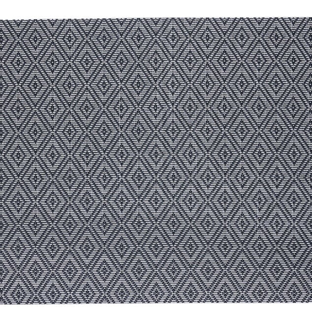 Set de table rectangulaire textil&egrave;ne imprim&eacute; losanges noir blanc