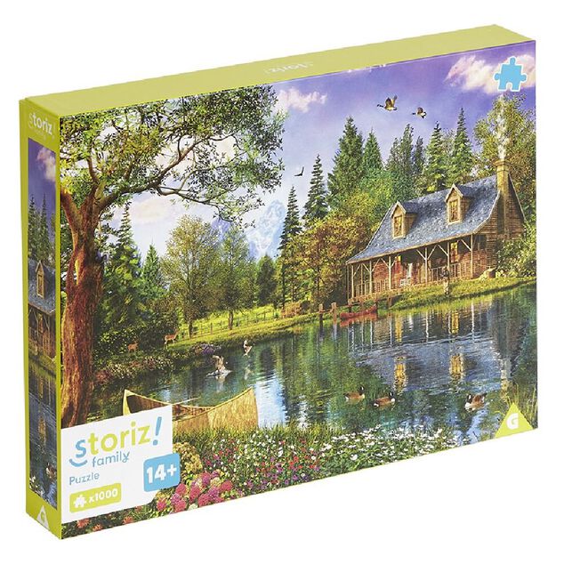 Puzzle ado 1000 pièces paysage maison lac