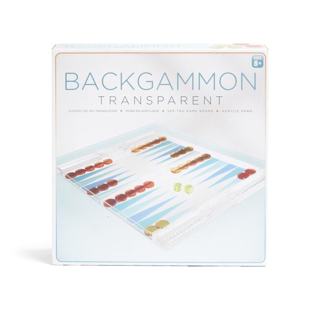 Jeu de backgammon transparent 24,8x30cm