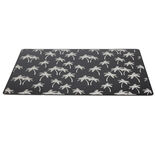 Tapis repose gamelle animaux motif palmier plastique 32x43cm