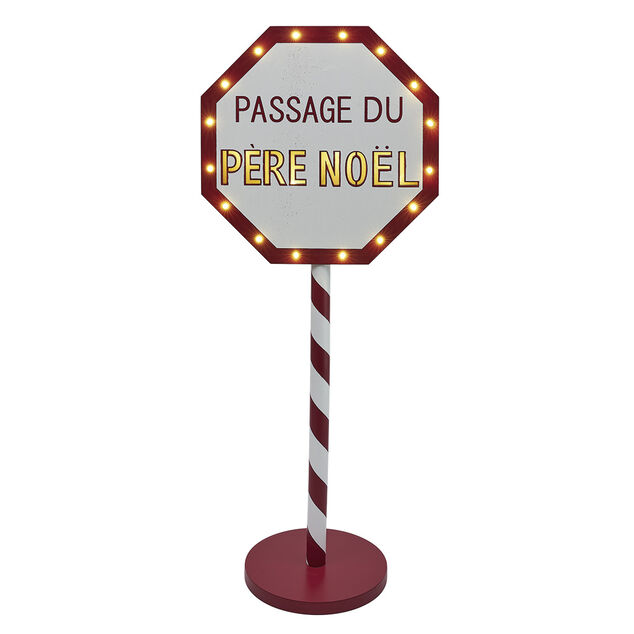 Panneau lumineux Passage du P&egrave;re No&euml;l 20 LED blanc chaud H70,5cm