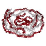 Guirlandes de Noël scintillantes argentées et rouges x5