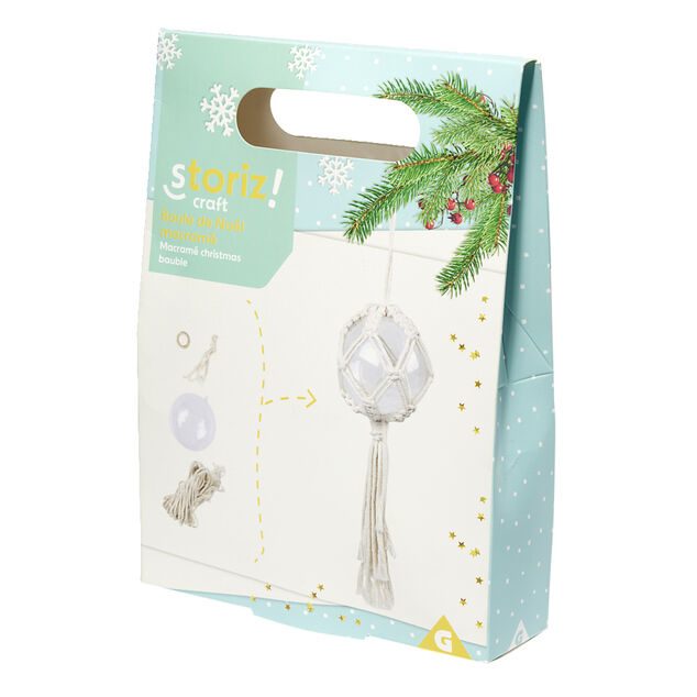 Kit cr&eacute;ation boule de No&euml;l macram&eacute; 1 pi&egrave;ces