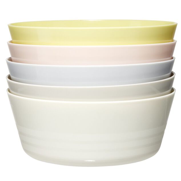 Bol &agrave; pique-nique plastique r&eacute;utilisable &Oslash;11,5xH5cm (5 pi&egrave;ces)