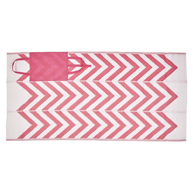 Natte sac de plage 2en1 rose et blanche